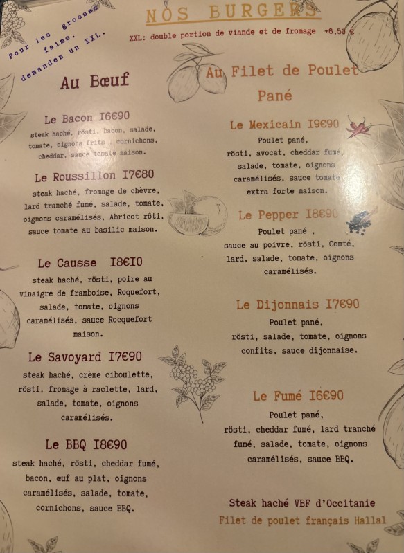 Notre nouvelle carte de burger chez Burger et Ratatouille à Montpellier 